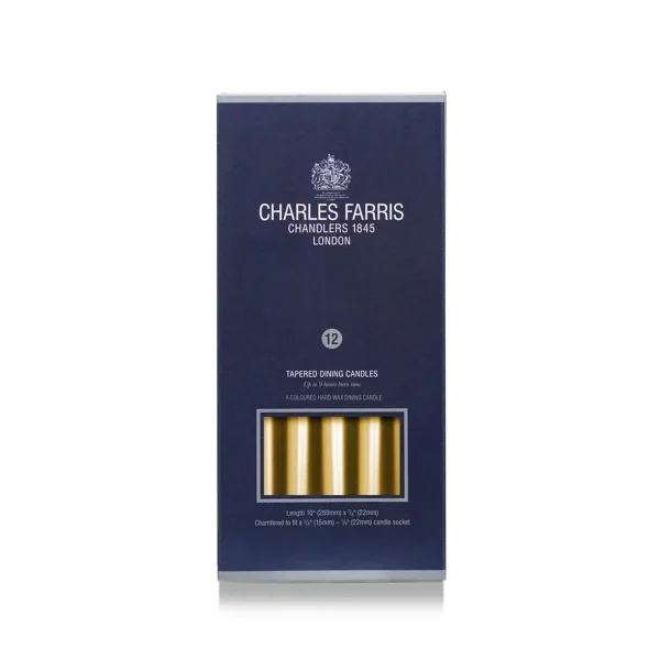 Charles Farris 12-Piece Gold Dinner Candles for Elegant Dining charles farris 12 piece gold d 0 1752848078 - DIVERSTIMENTI