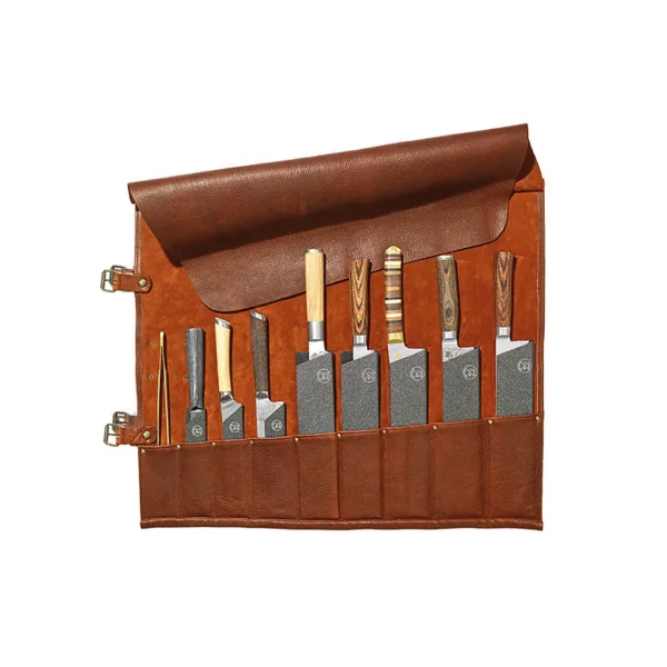Premium 9-Pocket Leather Chef Knife Roll Case - Cognac premium 9 pocket leather chef 0 1752848214 - DIVERSTIMENTI